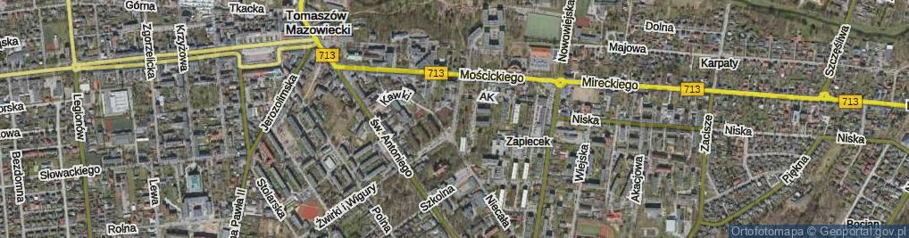 Zdjęcie satelitarne Bohaterów 14 Brygady ul.